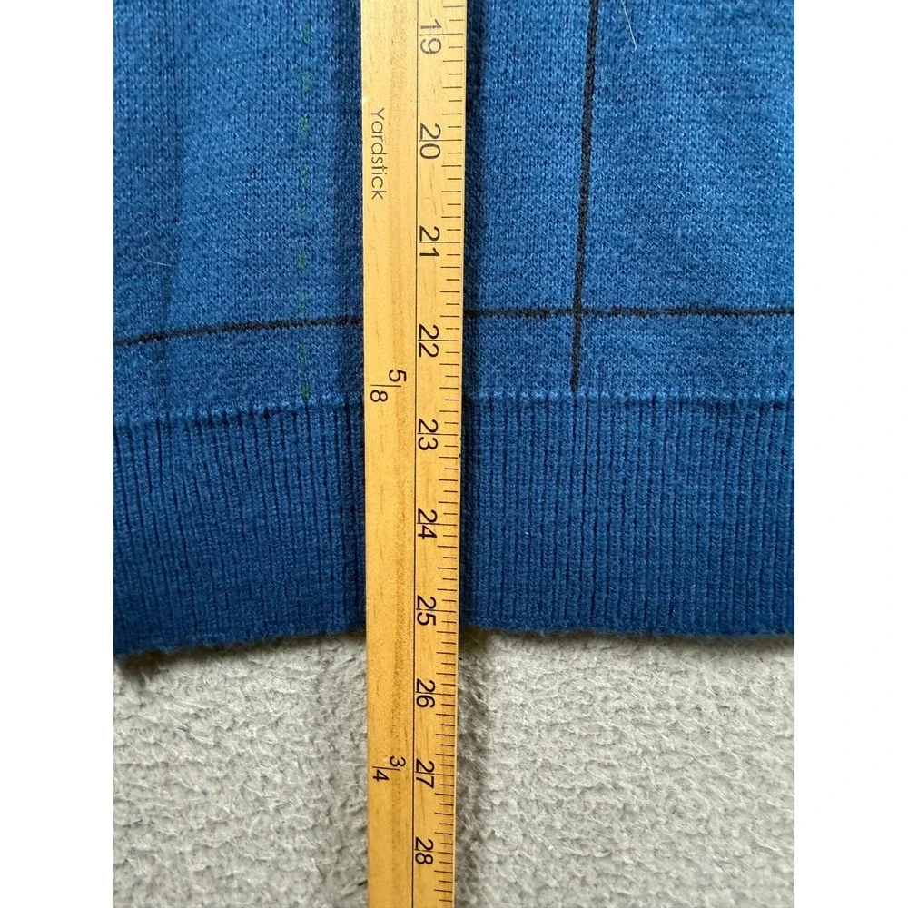 Vintage Christian Dior Sweater Mens Medium Grid Pattern Knit Pullover USA made